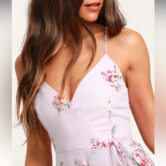 Lulu’s Lavender Floral Print Wrap Maxi Dress - Picture 4 of 4